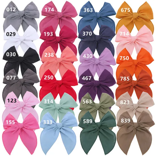 Hot Sale Girls Fabric Hair Bow Clips Lovely Hairpins Ponytail Holder 6 Inch Swallow Tail Hair Bows Accessories Hairpin