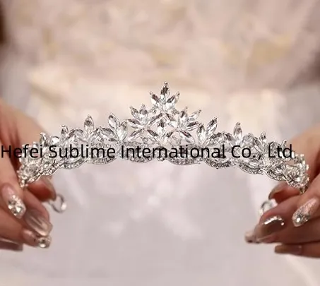 Silver Crystal Crown Tiara Women Glitter Rhinestone Bridal Wedding Crowns Headband Pearl Princess Quinceanera Headpieces for Birthday Prom Pageant Part