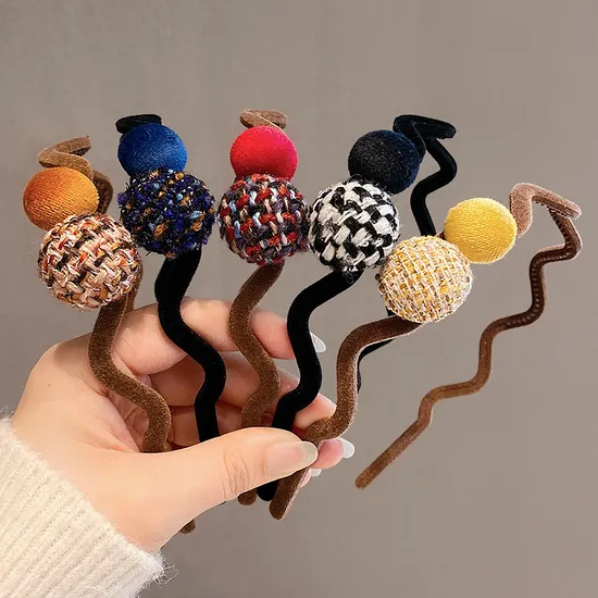 Fishon Girls Wavy Female Autumn Winter Plastic Fabric Headband