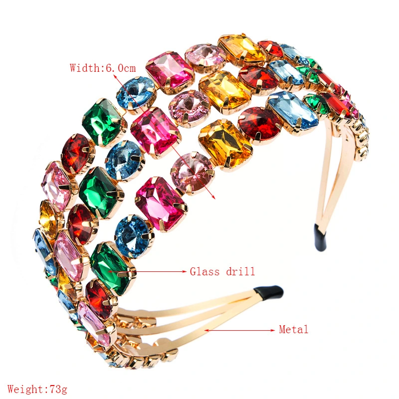 Fashion Style Personality Exaggerated Women Casual Metal Headband Super Flash