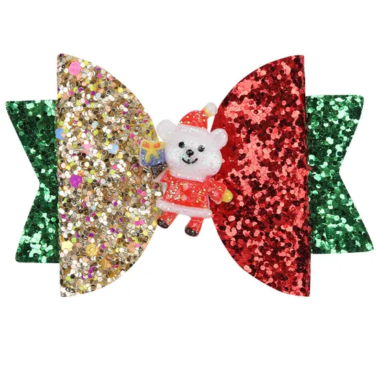Halloween New Bow Knot Ribbon Flower Hairpin Children Head Accessories Cartoon Resin Glitter Sequins Hairpins for Girls 