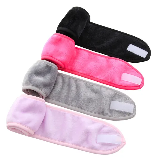 Stretch and Washable Facial Makeup Headband Face Wash Headband Towel Custom SPA Headband Microfibre Headband 