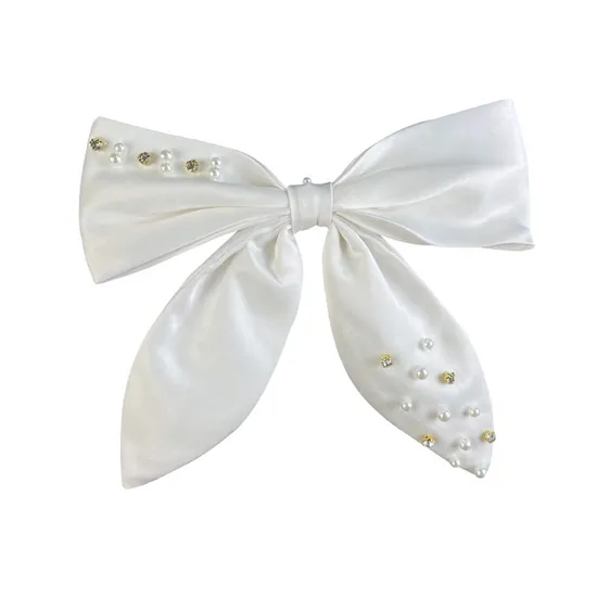 Fashion Hair Accessories Bridal Headdress White Elegant Red Satin Toast Atmospheric Bow Hairpin 