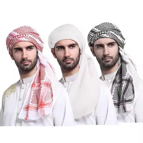 New Design Muslim Dubai Casual Headwear Men Arab Shemagh Scarf Turban Headband Suit 