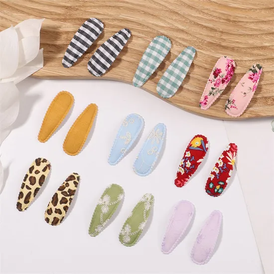 Wholesale Customization Fashion Baby Bb Clip Headdress Children Floral Fabric Hairpins Simple Hair Accessories 