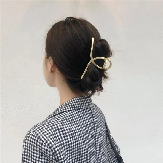 Fashion Plastic Metal Gold Pearl Hair Jumbo Claw Clips for Thick Hair