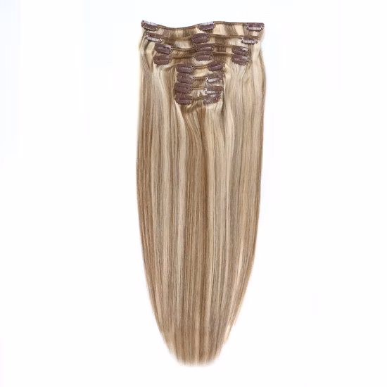 Hot Selling Direct Factory Wholesale Customized Double Drawn Thick Ends Remy Clip in Hair Extension