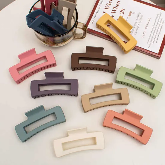 Colorful Hair Clips Large Plastic Square Hair Claw Clips 