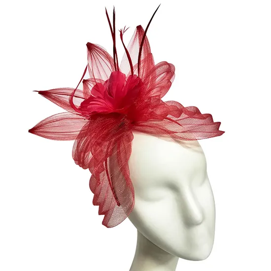 Premium Fashion Hair Accessories Elastic Mesh Fascinator Multicolour Feather Flower Fascinators Bride Headband with Veil Female 