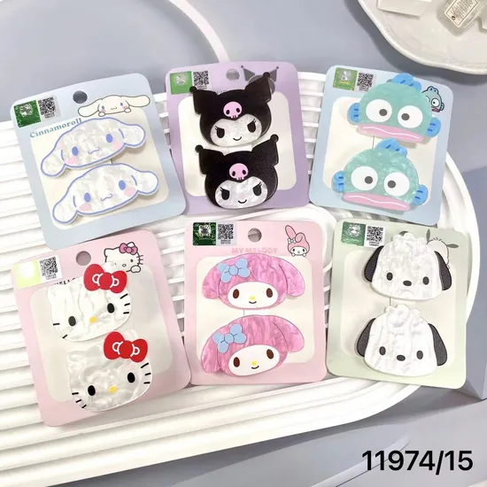 Genuine Sanrio Cute Hairpin Hellokitty Bangs Clip Cartoon Doll Hairpin Girl Hair Accessories 