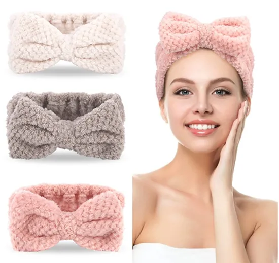 Ladies Bowties Headband Makeup Hair Band Wash Face Skincare Headbands for Women 