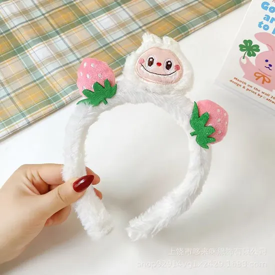 New Labobo Cartoon Ugly Doll Plush Headband Cute Face Wash Funny Hair Accessory Doll 