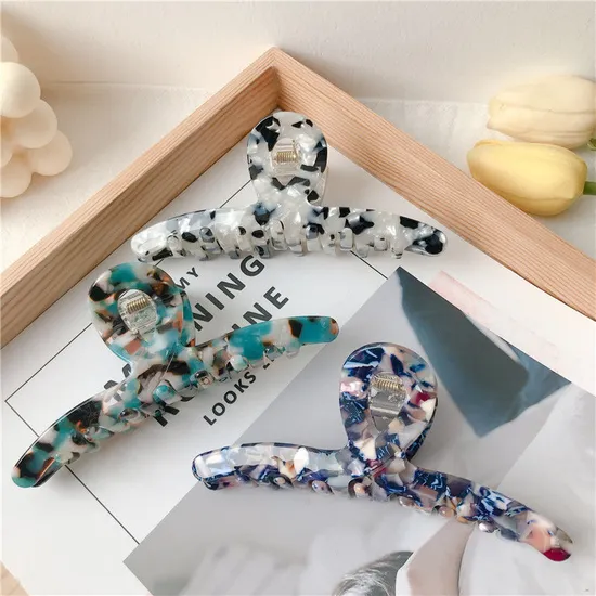 Factory Wholesale Girls Large Cellulose Hair Claw Elegant Aacrylic Acetate Hair Claw Clip for Women 
