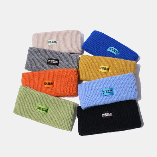 Brands Officially Licensed Factory Hot Sale Autumn Winter Ladies Knitted Headband Solid Color Widened Face Wash Hairband 