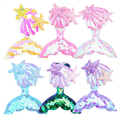 Mermaid Sequin Hair Clip Glitter Flip Sequin Hairpins Bling Sparkly Hair Pins for Kids Party Events Promotional Gifts