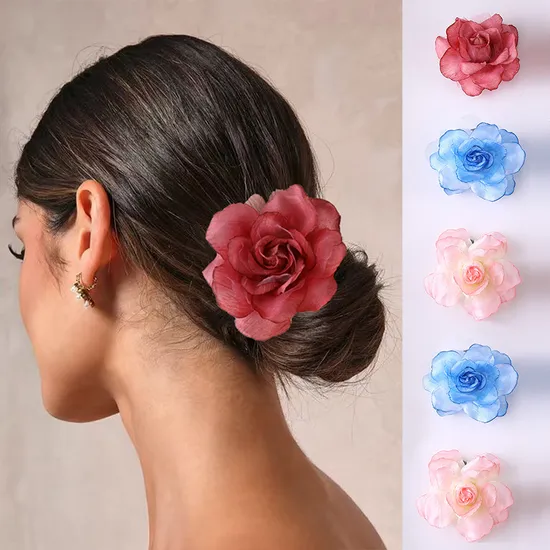 Vintage Artificial Peony French Flower Hairpin Shark Claw Clip (CFHA25016) 