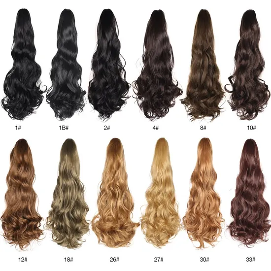 Alileader Cheap 150g Kinky Thick Wig Ponytail Holders Clip in Thick Long Drawstring Synthetic Ponytail with Claw 