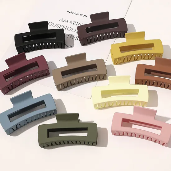 Colorful Accessories Big Scrub Square Hair Claw Clip for Women Decoration 