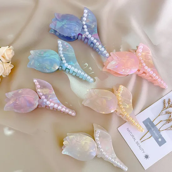 Elegant and Generous Rose Acetate Korean Hair Claw Clip