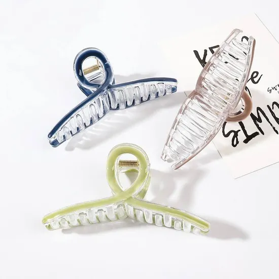 Summer Clear Plastic Acrylic Large Hair Claw Sweet Elegant Cross Big Hair Clamps Claw Clip 