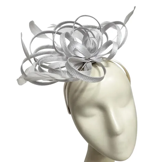 Premium Fashion Hair Accessories Elastic Mesh Fascinator Multicolour Feather Flower Fascinators Bride Headband with Veil Female 