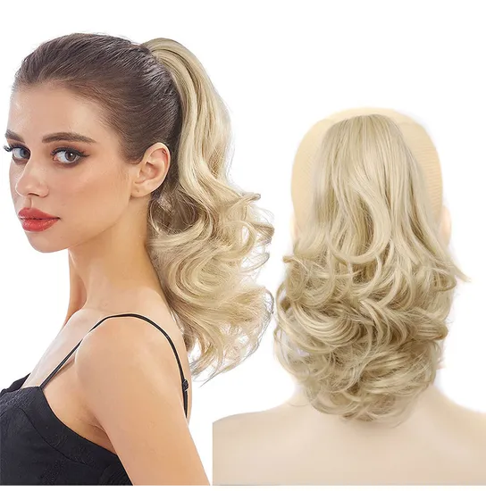 Ponytail Synthetic Hair 12inches Claw Clip in Ponytail Extension Women Hairpiece