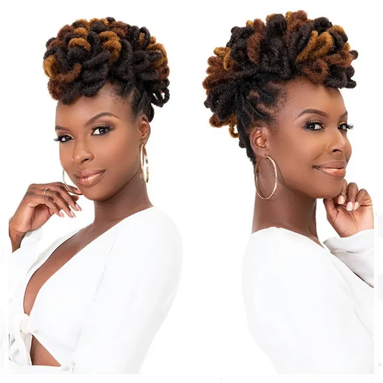Ombre Clip in Afro Puff Drawstring Ponytail Hair Extensions Chignon Wig Hairpiece 