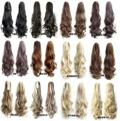 High Quality Clip in Ponytail Tail Hair Extensions Human Hair Straight Hair Claw 