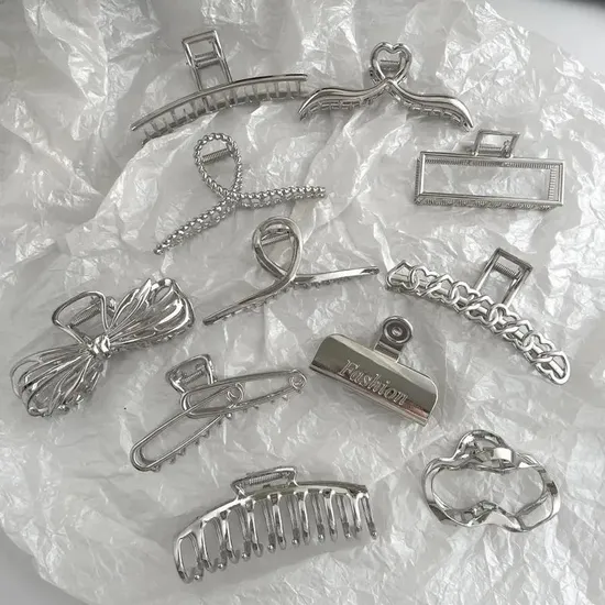 Bling Bling Crystal Hair Pin Large Shark Clip Women Hair Claw Clip 