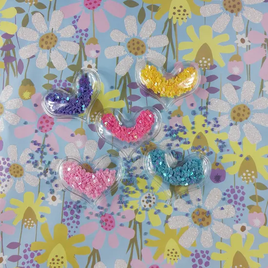 Heart Decorative Headdress Glitter Piece Hairpins for Girls 