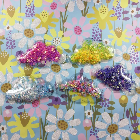 Children Hair Accessories Cloud Decorative Hairpins with Glitter Sequins 