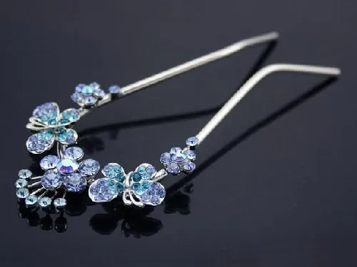 New Fashion Flower Metal Hair Clip Headdress Rhinestone Hairpin