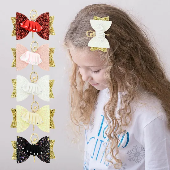 Cartoon Ballet Girl Hair Clips Alloy Diamond Hair Clips Sequin Bangs Hairpin 